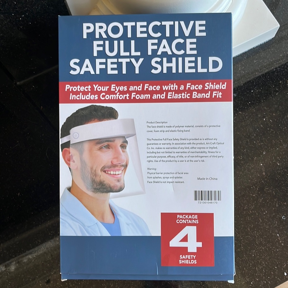 Face Shields Masks New in Box set of 4